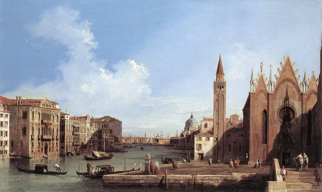 Grand Canal From Santa Maria Della Carita To The Bacino Di San Marco by Canaletto — hand-painted architectural oil painting reproduction on canvas