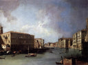 Grand Canal: Looking North from Nethe Rialto Bridge by Canaletto — hand-painted landscape oil painting reproduction on canvas