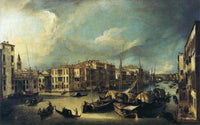 Grand Canal Looking Northeast from near the Palazzo Corner Spinelli to the Rialto Bridge by Canaletto — hand-painted botanical oil painting reproduction on canvas