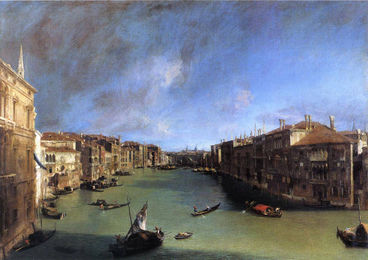 Grand Canal Looking Northeast from the Palazzo Balbi to the Rialto Bridge - Canaletto