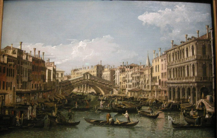 Grand canal, view from north by Bernardo Bellotto — hand-painted landscape oil painting reproduction on canvas