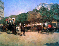 Grand Prix Day, Sun by Childe Hassam — hand-painted animal oil painting reproduction on canvas