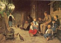 Grandfather Telling a Story by Albrecht Anker — hand-painted portrait oil painting reproduction on canvas