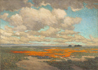 A Field of California Poppies by Granville Redmond — hand-painted landscape oil painting reproduction on canvas