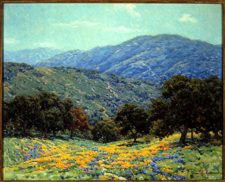 Flowers Under the Oaks by Granville Redmond — hand-painted botanical oil painting reproduction on canvas