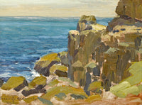 Rocky Cliffs, Catalina Island by Granville Redmond — hand-painted landscape oil painting reproduction on canvas