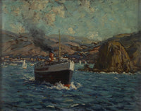 Steamer Leaving Avalon, Catalina Island by Granville Redmond — hand-painted nautical oil painting reproduction on canvas