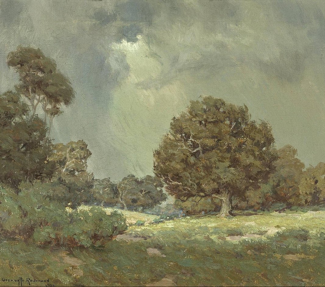 Wildflowers Under Grey Skies (the Coming Storm) by Granville Redmond — hand-painted botanical oil painting reproduction on canvas