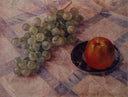 Grapes and apples by Kuzma Petrov-Vodkin — fruit oil painting wall art, Symbolism