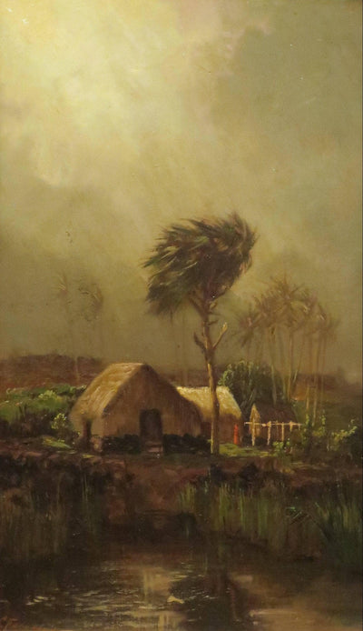 Grass Shack on a Shore, Vicinity of Hilo by Charles Furneaux — oil painting reproduction