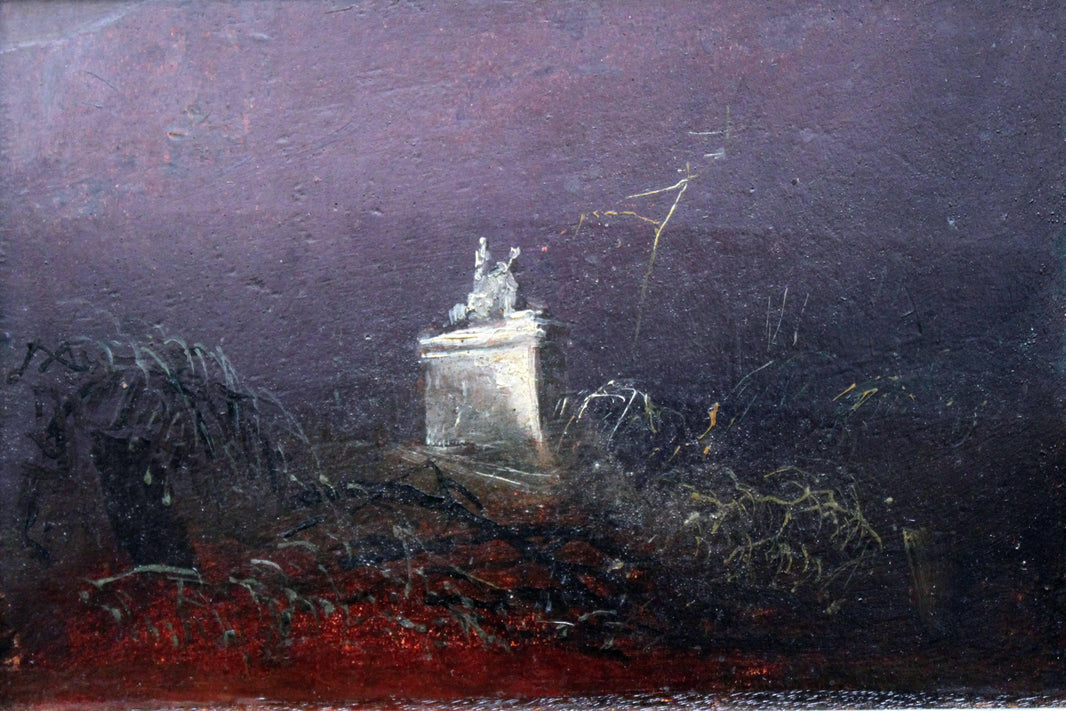 Gravestone by Carl Blechen — hand-painted fantasy oil painting reproduction on canvas