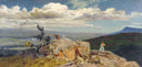 Grazing in the Roman countryside by Aurelio Tiratelli, rock oil painting wall art, Romanticism