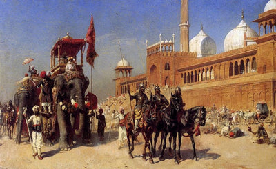Great Mogul And His Court Returning From The Great Mosque At Delhi, India in kitchen