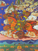 Great rider. Rigden Jyepo - Messenger of Shambhala by Nicholas Roerich — fantasy oil painting wall art, Symbolism