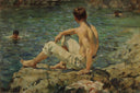 Green and Gold by Henry Scott Tuke — hand-painted portrait oil painting reproduction on canvas