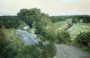 Green Hills and Farmland by Julian Alden Weir — rural oil painting wall art, Impressionism