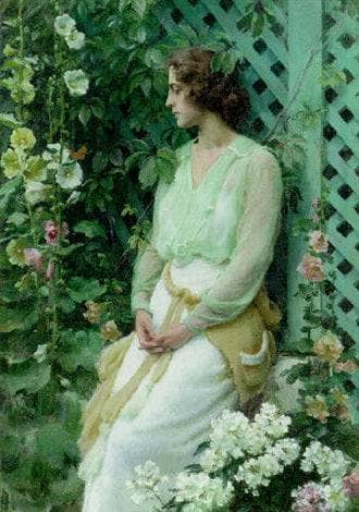 Green Lattice by Charles Courtney Curran — oil painting reproduction