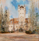 Greillenstein Castle by Anton Romako — hand-painted architectural oil painting reproduction on canvas