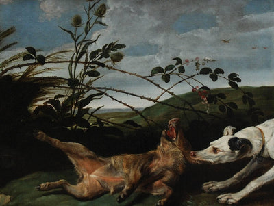 Greyhound Catching a Young Wild Boar in modern living room