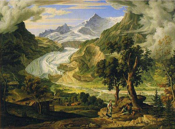 Grindelwald Glacier in the Alps. - Joseph Anton Koch