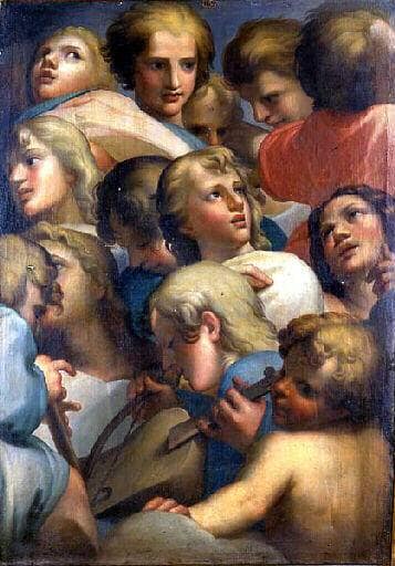 Group of angels from Corrège by Correggio — hand-painted portrait oil painting reproduction on canvas