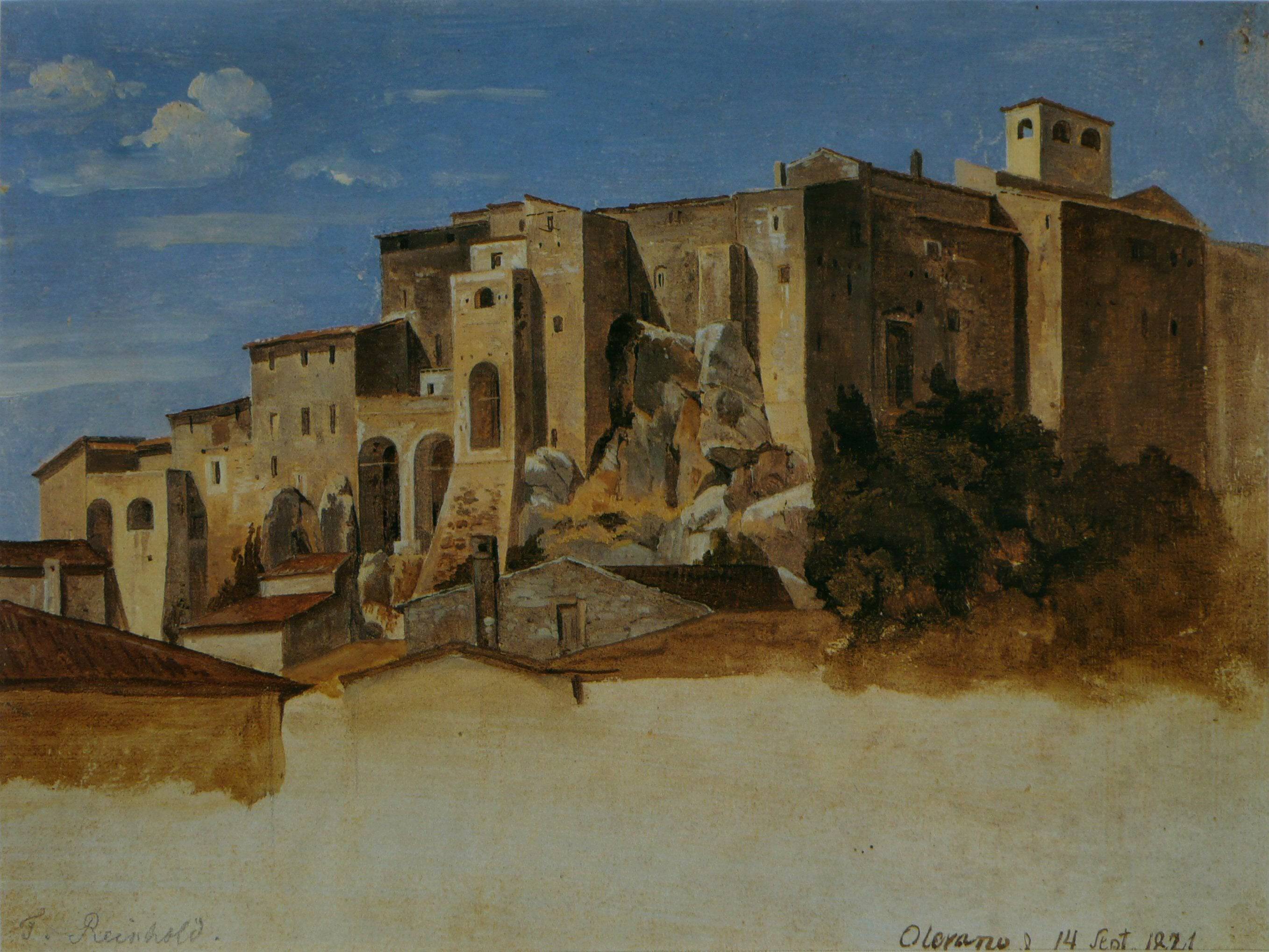 Group of houses in Olevano - Heinrich Reinhold