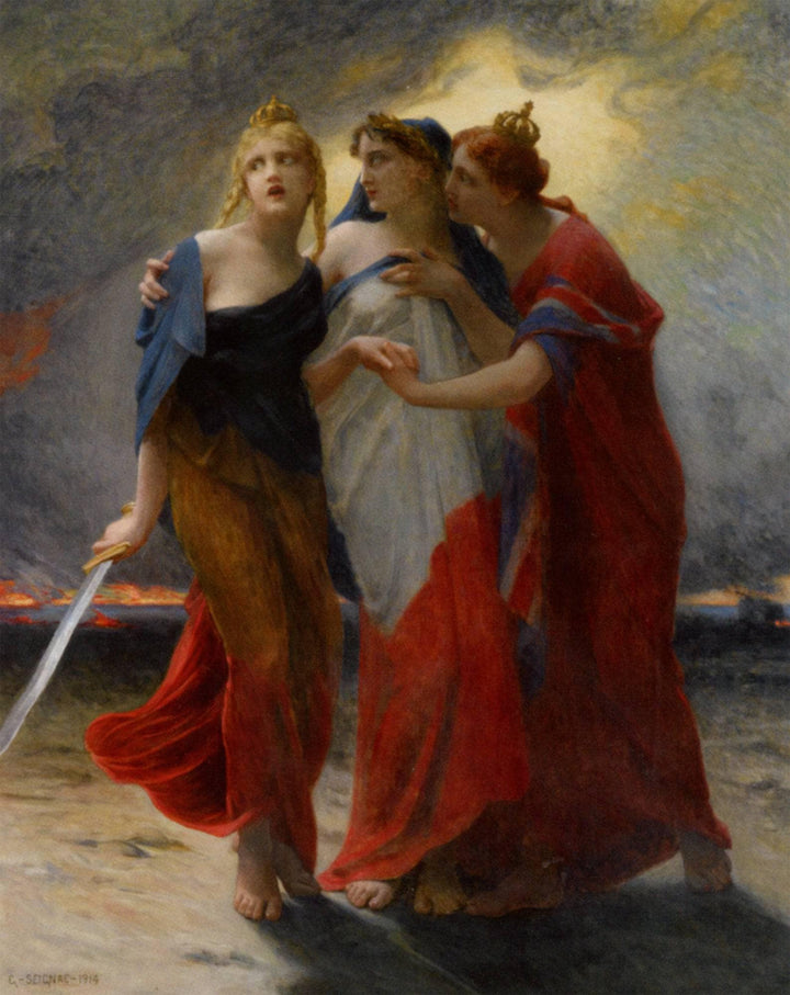 La Belgique, La France Et L'angleterre Devant L'invasion Allemande by Guillaume Seignac — hand-painted portrait oil painting reproduction on canvas