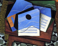 Guitar on a Table by Juan Gris — hand-painted abstract oil painting reproduction on canvas