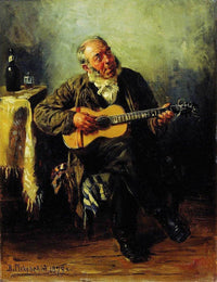 Guitar player by Vladimir Makovsky — hand-painted portrait oil painting reproduction on canvas