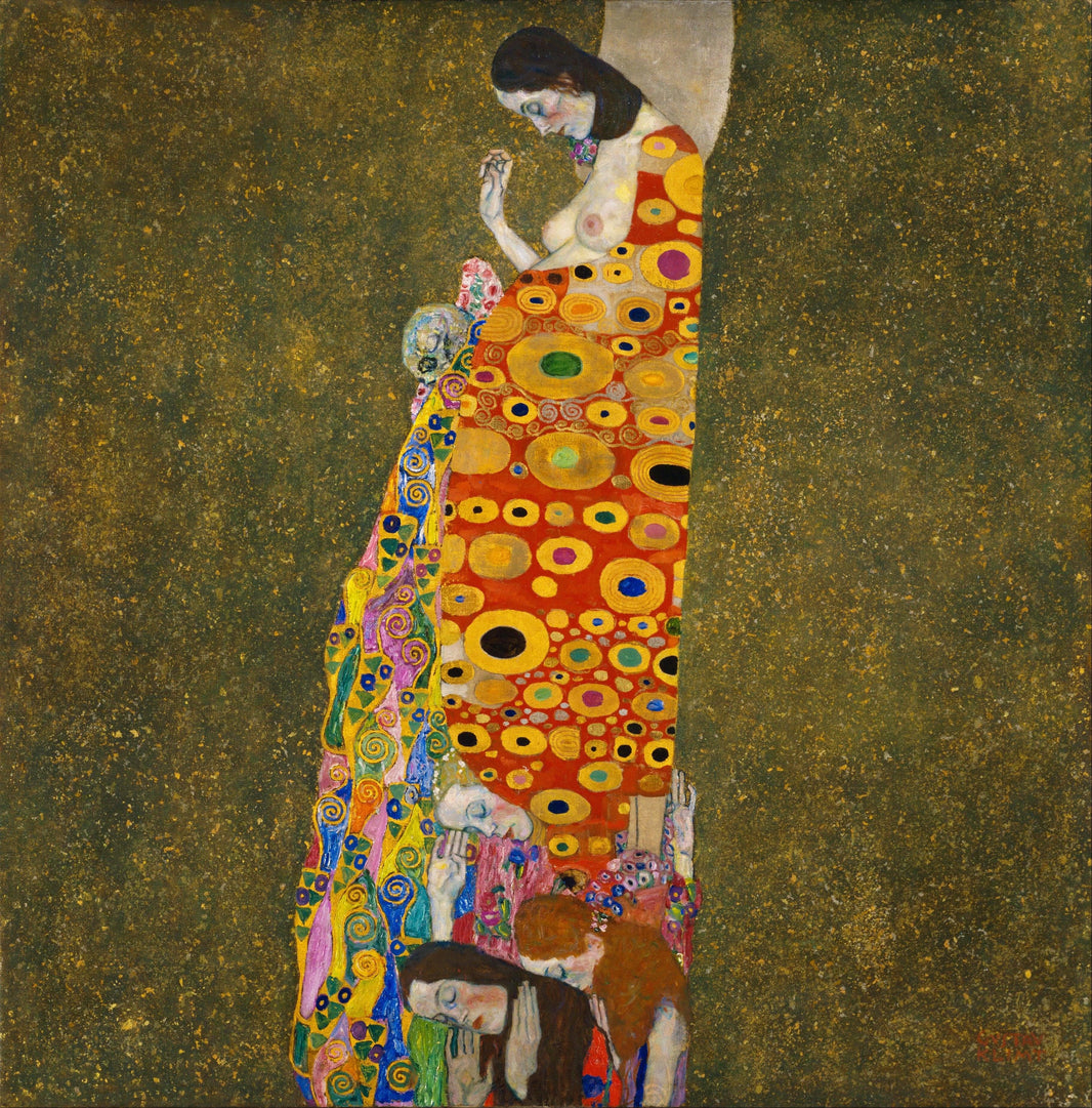 Hope II by Gustav Klimt — hand-painted abstract oil painting reproduction on canvas