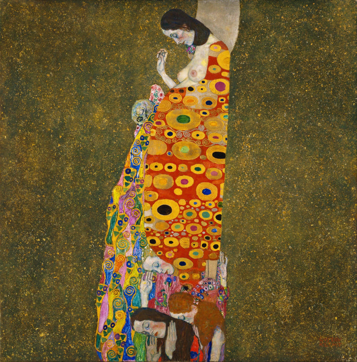 Hope II by Gustav Klimt — hand-painted abstract oil painting reproduction on canvas