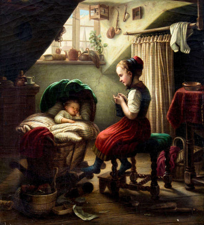 A lullaby by Meyer von Bremen — oil painting reproduction