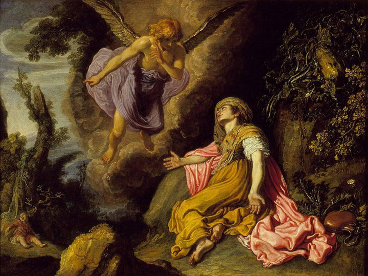 Hagar and the Angel by Pieter Lastman — hand-painted cultural oil painting reproduction on canvas