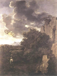 Hagar and the Angel by Nicolas Poussin — hand-painted botanical oil painting reproduction on canvas