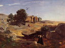 Hagar in the Wilderness by Camille Corot — hand-painted landscape oil painting reproduction on canvas