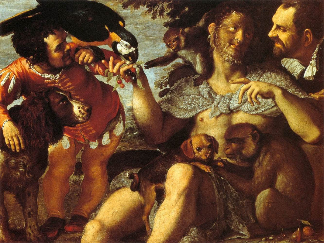 Hairy Harry, Mad Peter and Tiny Amon by Agostino Carracci — hand-painted animal oil painting reproduction on canvas