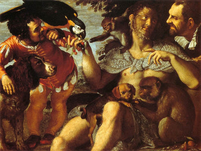 Hairy Harry, Mad Peter and Tiny Amon by Agostino Carracci — oil painting reproduction