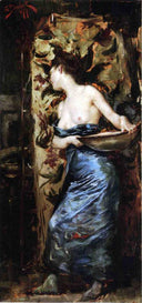 Half Naked Woman by Julius LeBlanc Stewart, male oil painting wall art, Realism