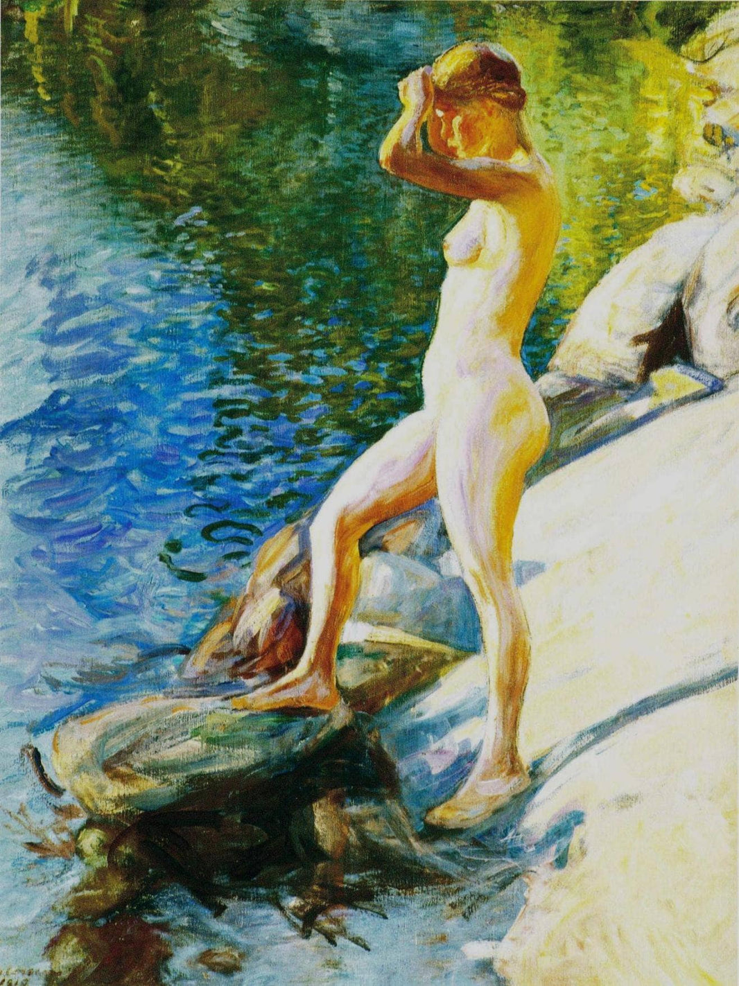 Uimaan Lähdössä by Pekka Halonen — hand-painted landscape oil painting reproduction on canvas