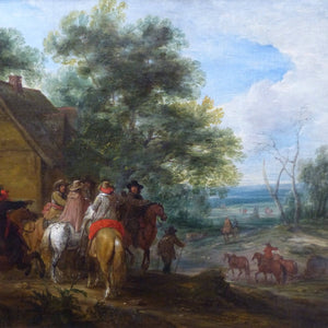 Halte De Cavaliers by Adam van der Meulen — Oil Painting Reproduction