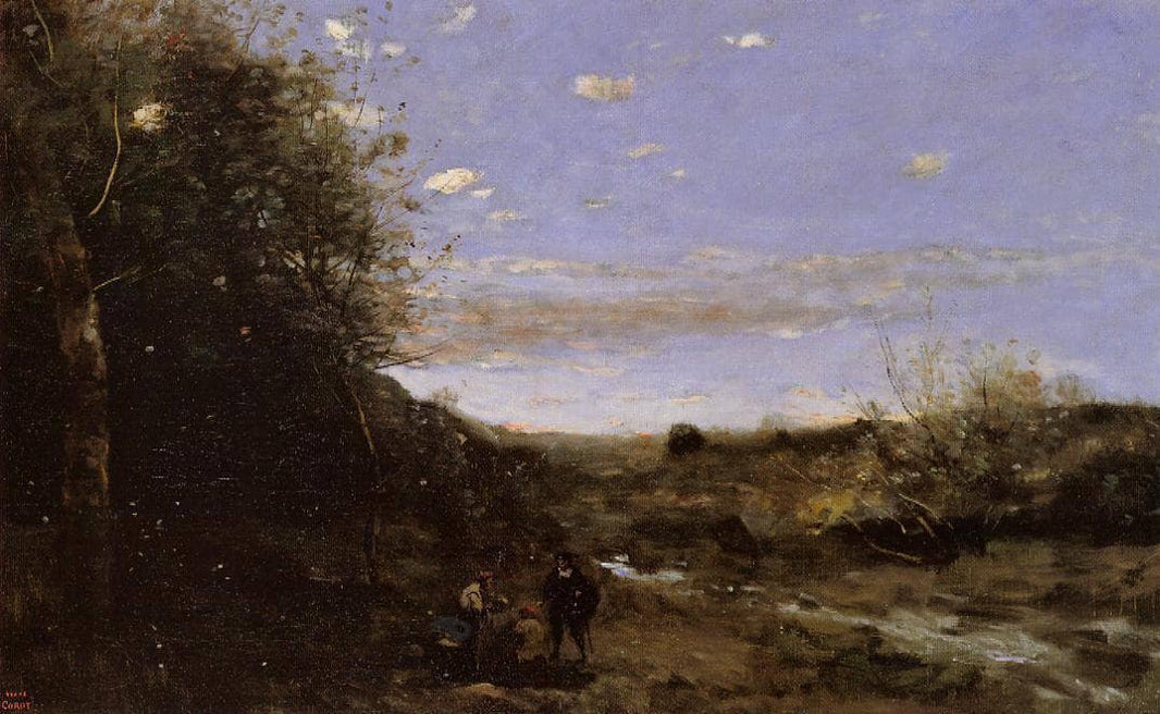 Hamlet and the Gravedigger by Camille Corot — hand-painted botanical oil painting reproduction on canvas
