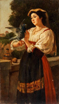 Peasant woman with a pigeon