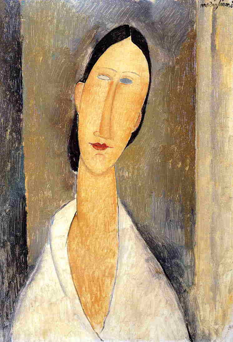 Hanka Zborowska by Amedeo Modigliani — hand-painted portrait oil painting reproduction on canvas