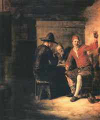 Happy drinker by Pieter de Hooch — hand-painted portrait oil painting reproduction on canvas