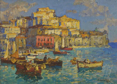 Harbor in Naples in dining room