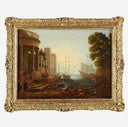 Harbor in Sunlight by Claude Lorrain — hand-painted landscape oil painting reproduction on canvas