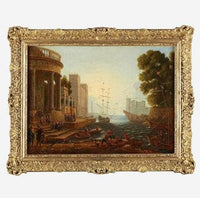 Harbor in Sunlight by Claude Lorrain — hand-painted landscape oil painting reproduction on canvas