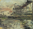 Harbor Scene by John Henry Twachtman — hand-painted landscape oil painting reproduction on canvas