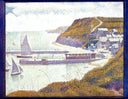 Harbour at Port-en-Bessin at High Tide by Georges Seurat — ships oil painting wall art, Pointillism