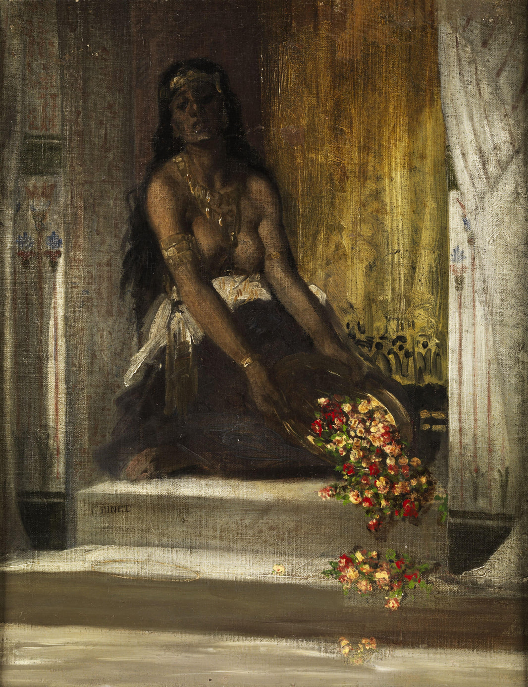 Haremsdame by Nasreddine Dinet — hand-painted portrait oil painting reproduction on canvas